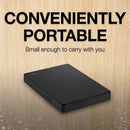 SEAGATE PORTABLE 2TB EXTERNAL HDD — USB 3.0 (STGX2000400, SRD0NF1) - BLACK - Like New