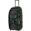 TRAVELERS CLUB XPEDITION 30 INCH MULTI-POCKET UPRIGHT ROLLING DUFFEL - GREEN - Like New