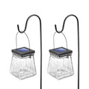 LANDIA HOME SOLAR CRACKLE GLASS SOLAR LANTERNS 10 LUMENS 3000K 2-PACK CLEAR - Like New