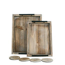 SUMMIT LIVING DECORATIVE OTTOMAN SET OF 2 - RUSTIC BROWN - Like New