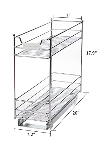 HOME ZONE LIVING PULL OUT KITCHEN CABINET ORGANIZER WITH TWO TIERS OF STORAGE - Like New