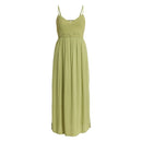NO BOUNDARIES WOMEN'S MIX MEDIA MAXI DRESS - SIZE: WOMEN L - IGUANA - Brand New