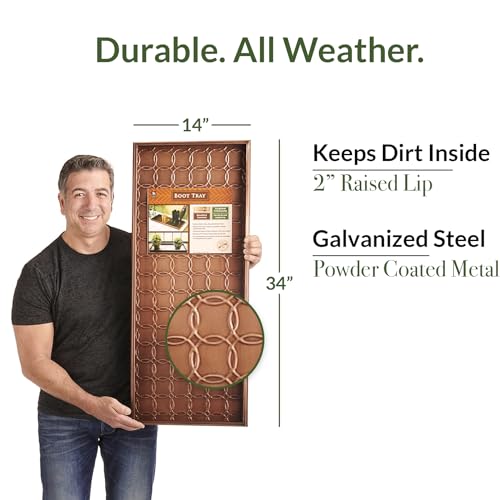 GOOD DIRECTIONS Large Boot Tray Circles Multi @ Weather Decorative 34" - Copper - Like New