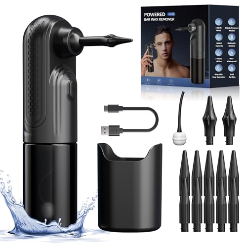 Ear Wax Removal Tool, Ear Cleaner, 4 Pressure Modes Rechargeable QSY02 - BLACK - Like New