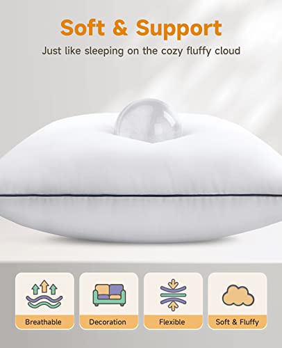 FAPO THROW PILLOW INSERTS SOFA THROW PILLOW WITH 100% COTTON COVER 2-PACK WHITE - Brand New