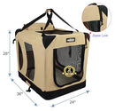 EliteField 3-Door Folding Soft Dog Crate (36" L x 24" W x 28" H, 2YR WTY -Beige) - Brand New