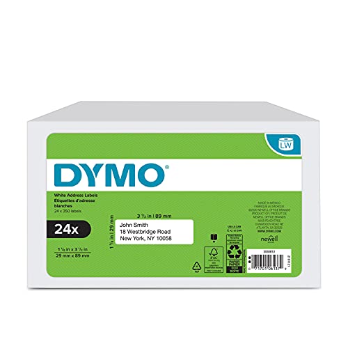 DYMO AUTHENTIC LW MAILING ADDRESS LABELS PRINTERS WHITE 3500 PER ROLL 24 ROLLS - Like New