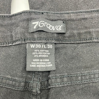 7GROOVE MEN'S JEANS STRAIGHT DENIM - SIZE: MEN 30/30 - BLACK WASHED - Brand New