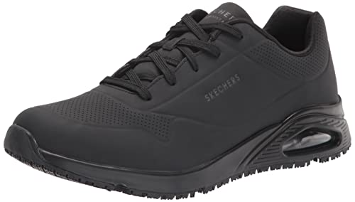 200054 Skechers Men's Work Uno SR Sutal Lace Up Skech AIR Black Size 9.5 - Like New
