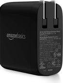 Amazon Basics Two-Port GaN Wall Charger 68W Total (60W, 18W), PD68U-2TGC - Black - Like New