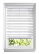 HOME DECORATORS COLLECTION WHITE CORDLESS FAUX WOOD BLINDS - WHITE - Like New
