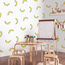Mr. Kate Banana Print Peel and Stick Wallpaper by RoomMates - Yellow - Brand New