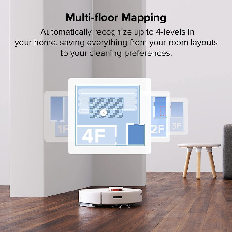 Roborock S6 Pure Robot Vacuum and Mop Wi-Fi Connected - White Like New