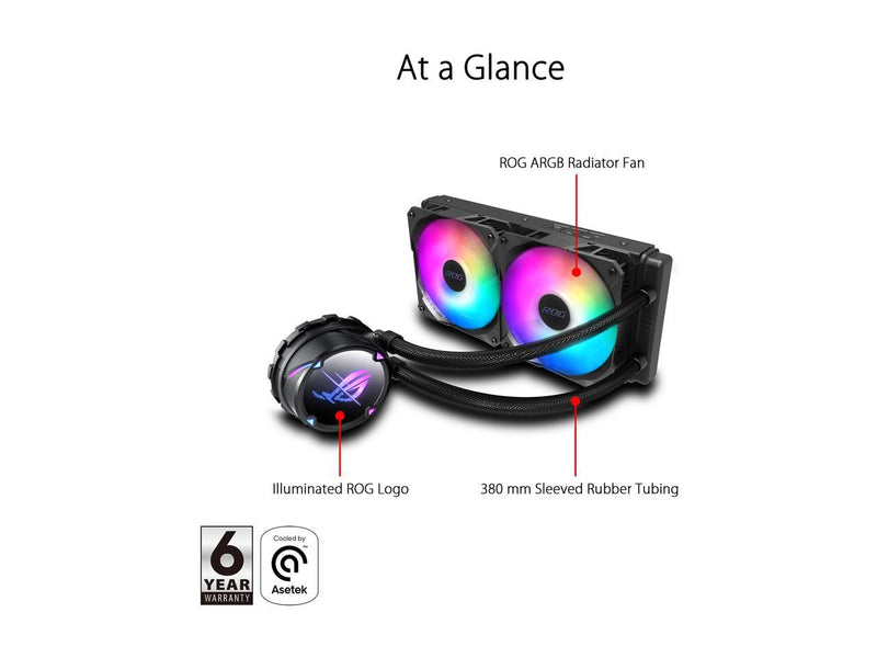 ASUS ROG Strix LC II 240 ARGB All-in-one AIO Liquid CPU Cooler 240mm Radiator