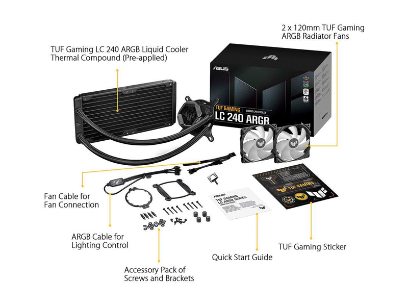 ASUS TUF Gaming LC 240 ARGB All-in-one Liquid CPU Cooler (Aura Sync, Dual