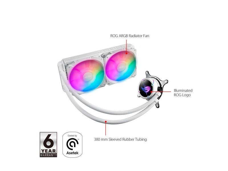 ASUS ROG Strix LC II 240 ARGB White Edition All-in-one AIO Liquid CPU Cooler
