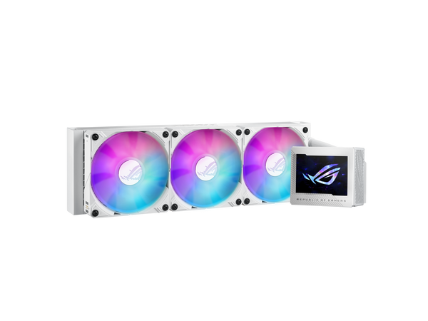 ASUS ROG Ryujin III 360 ARGB WHT AIO liquid CPU cooler with 360mm radiator.