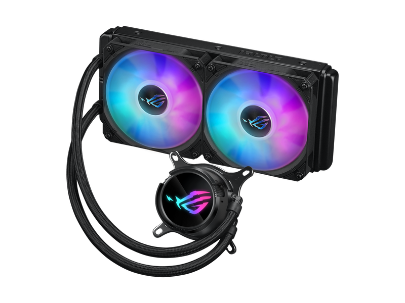 ASUS ROG Strix LC III 240 ARGB all-in-one CPU liquid cooler with 360° rotatable