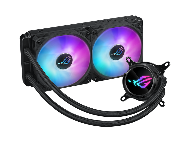 ASUS ROG Strix LC III 240 ARGB all-in-one CPU liquid cooler with 360° rotatable
