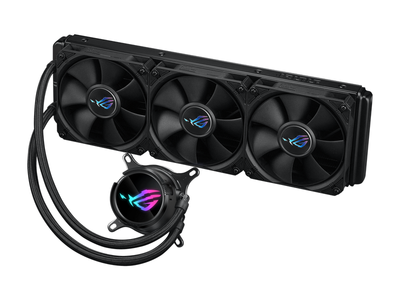 ASUS ROG Strix LC III 360 all-in-one CPU liquid cooler with 360° rotatable water