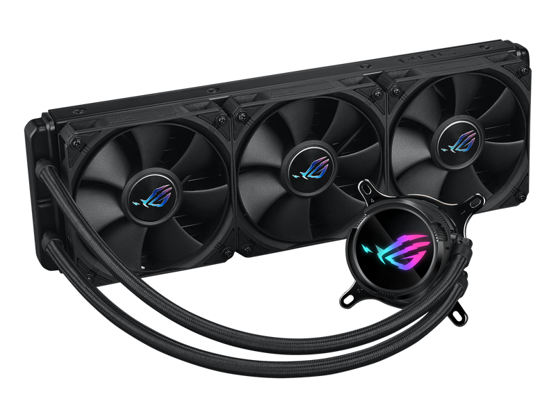 ASUS ROG Strix LC III 360 all-in-one CPU liquid cooler with 360° rotatable water