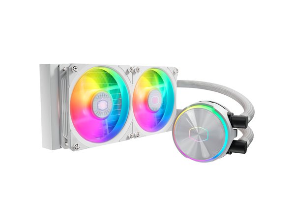 Cooler Master MasterLiquid PL240 FLUX White ARGB Close-Loop AIO Liquid Cooler,