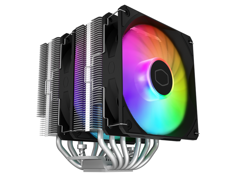 Cooler Master Hyper 620S Dual Tower CPU Air Cooler, ARGB Sync, 120mm PWM Fan, 6