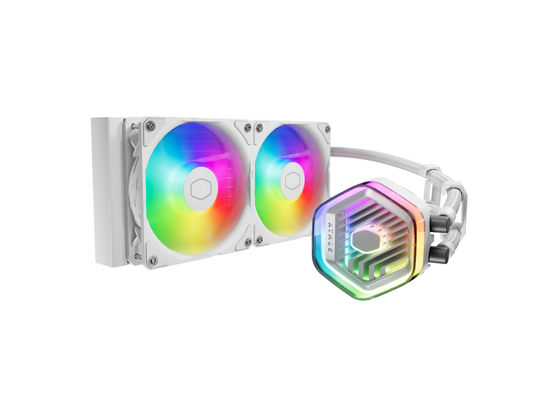 CoolerMaster MasterLiquid 240 Atmos White ARGB Close-Loop AIO Liquid Cooler,