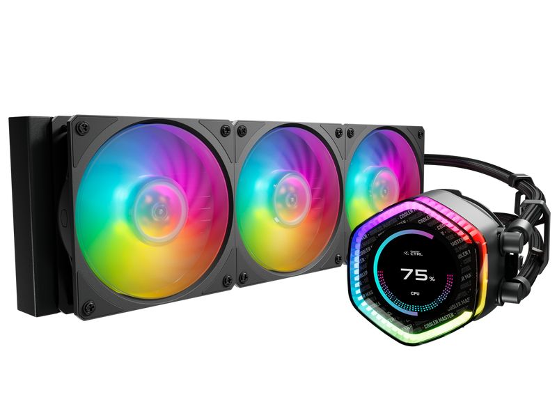 Cooler Master MasterLiquid 360 ION LCD Display Close-Loop AIO Liquid Cooler,