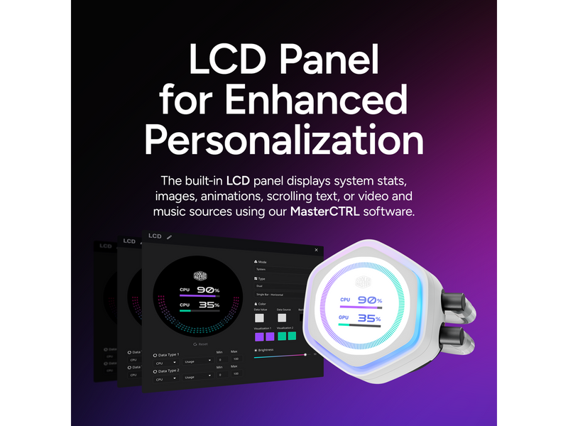 Cooler Master Atmos II 360 VRM Fan FreeForm 2.0  AIO CPU Liquid Cooler, VRM Fan,