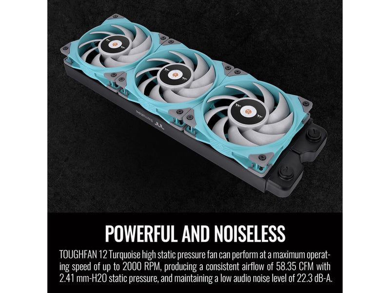 Thermaltake ToughFan 12 Turquoise High Static Pressure 2000