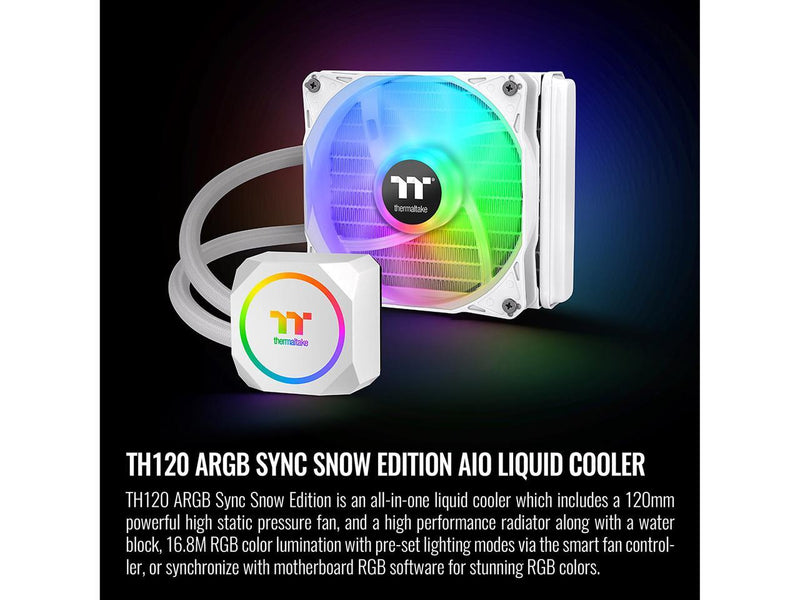 Thermaltake TH120 ARGB Motherboard Sync Snow Edition Intel LGA1700 Ready/AMD