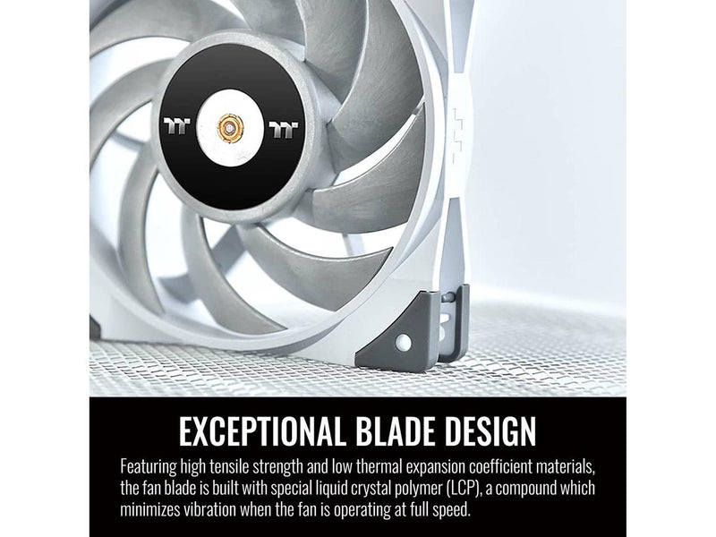 Thermaltake ToughFan 12 White High Static Pressure 2000 PWM, Metal-Reinforced