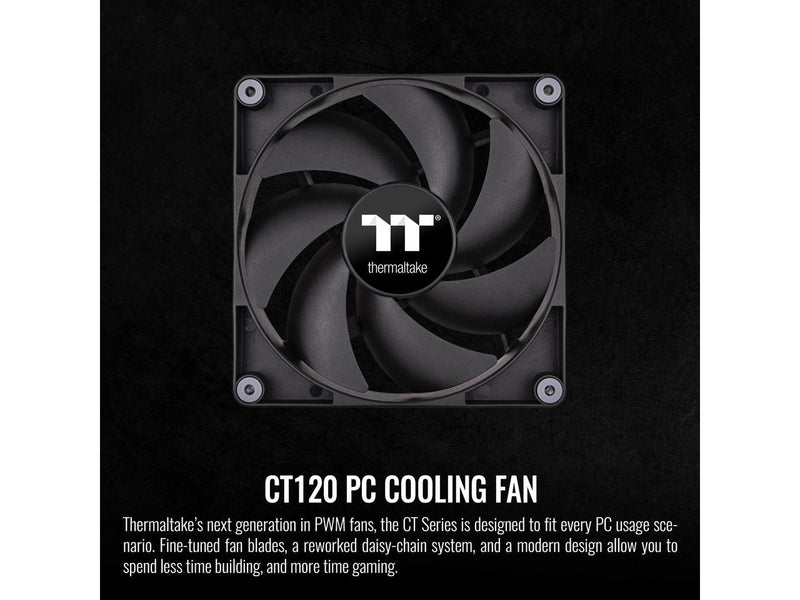 Thermaltake CT120 PC Cooling Fan (2-Fan Pack), Daisy-Chain design, Fan speeds up