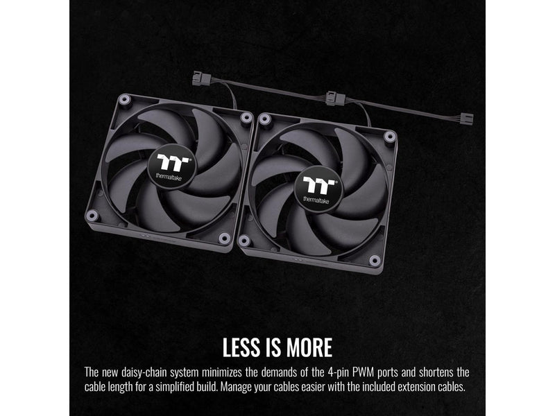 Thermaltake CT120 PC Cooling Fan (2-Fan Pack), Daisy-Chain design, Fan speeds up