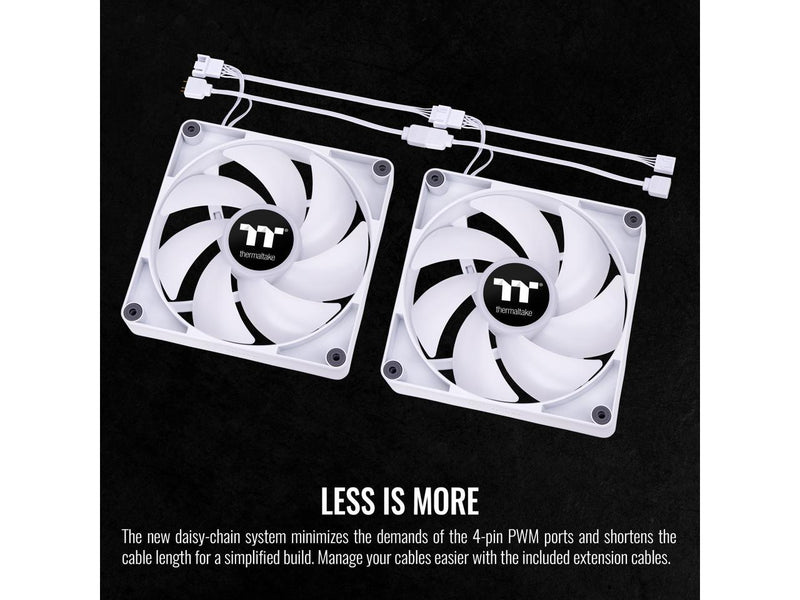 Thermaltake CT140 ARGB Sync PC Cooling Fan White (2-Fan Pack), 5V Motherboard