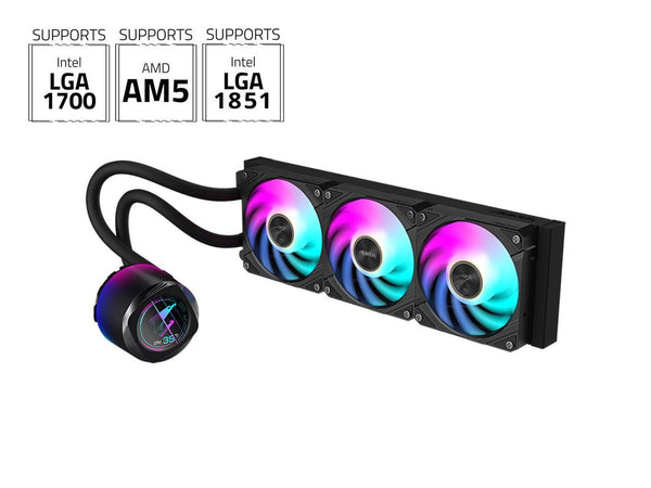 AORUS WATERFORCE X II 360 Liquid CPU Cooler, 360mm Radiator with 3x 120mm low