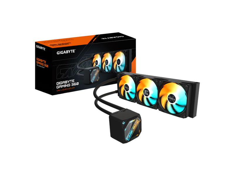 GIGABYTE GAMING 360 liquid CPU Cooler, 360mm Radiator with 3x 120mm low noise