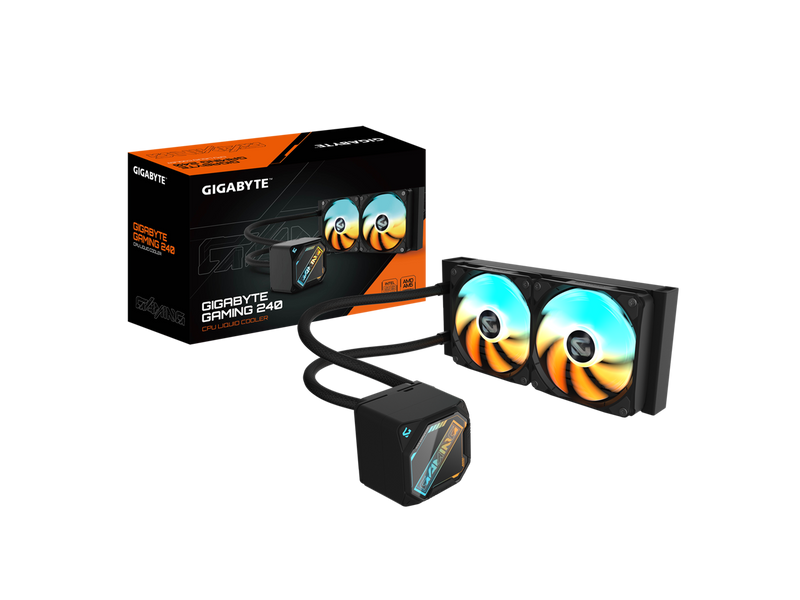 GIGABYTE GAMING 240 liquid CPU Cooler, 240mm Radiator with 2x 120mm low noise