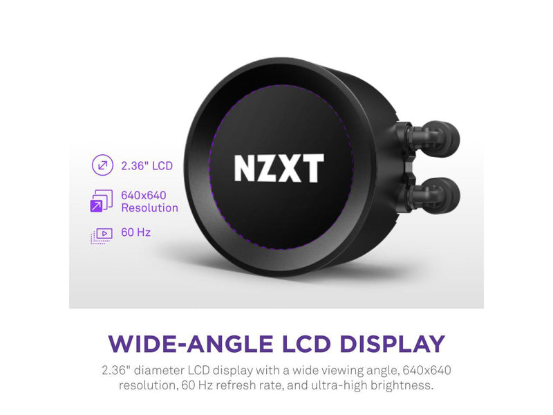 NZXT Kraken Elite 240mm - RL-KN24E-B1 - AIO CPU Liquid Cooler - Customizable LCD