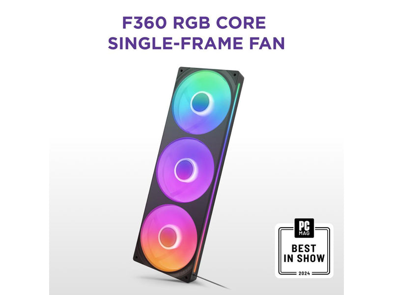 NZXT F360 RGB CORE RF-U36HF-B1 360mm RGB LED Single-Frame RGB Fan Unit