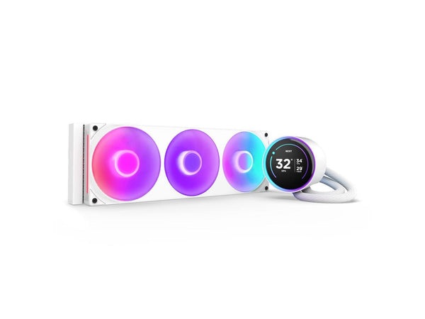 KRAKEN ELITE RGB 360 WHITE AIO LIQUID COOLER WITH IPS LCD & STATIC PRESSURE FANS