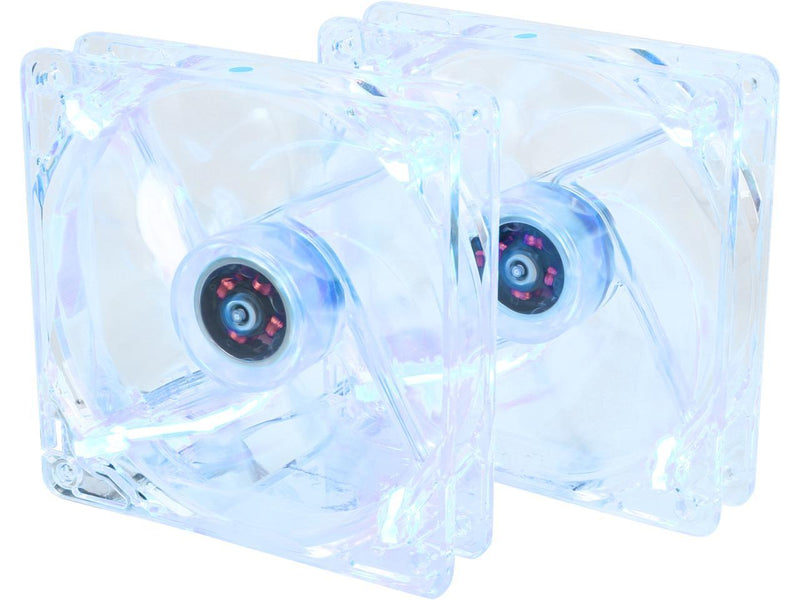 120mm Case Fan with Blue LED 2-Pack Computer Case Fan with Long Life Sleeve