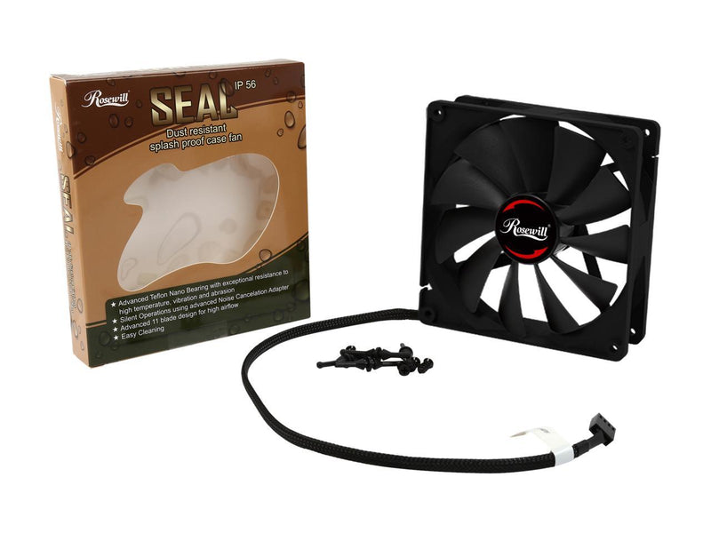 Rosewill Seal, Silent, IP56 Dust Resistant Splash-Proof 140 mm Case Fan