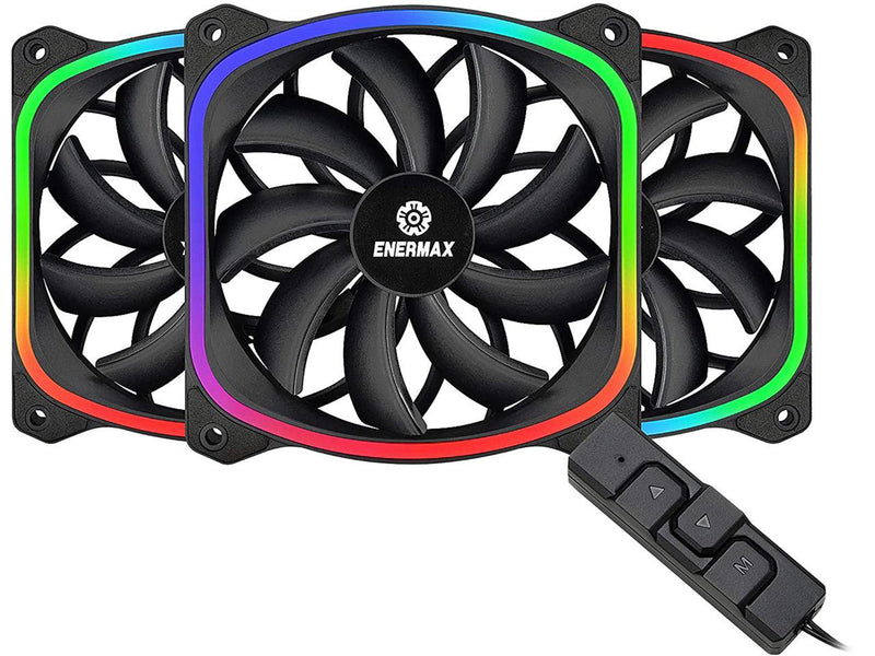 Enermax Squa RGB PWM 120mm Case Fan, Addressable RGB Sync Via