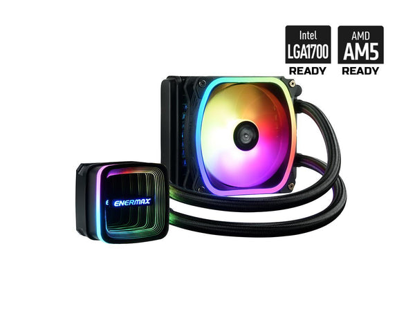 Enermax AQUAFUSION ADV 120 ARGB AIO CPU Liquid Cooler, Infinity Mirror RGB Pump,