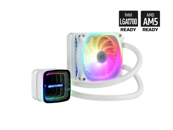 Enermax AQUAFUSION ADV 120 ARGB AIO CPU Liquid Cooler White, Infinity Mirror RGB