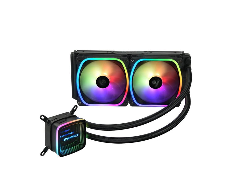 Enermax AQUAFUSION ADV 240 ARGB AIO CPU Liquid Cooler, Infinity Mirror RGB Pump,