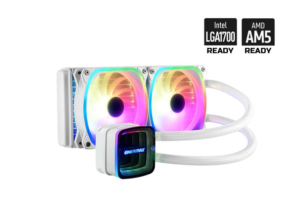 Enermax AQUAFUSION ADV 240 ARGB AIO CPU Liquid Cooler White, Infinity Mirror RGB