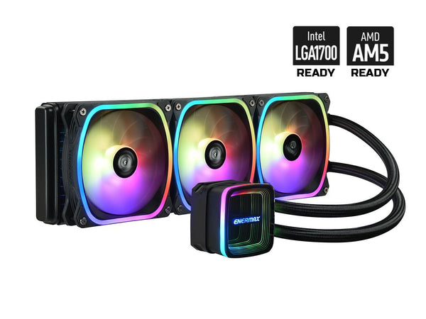 Enermax AQUAFUSION ADV 360 ARGB AIO CPU Liquid Cooler, Infinity Mirror RGB Pump,